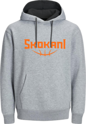 Šedá mikina s kapucí