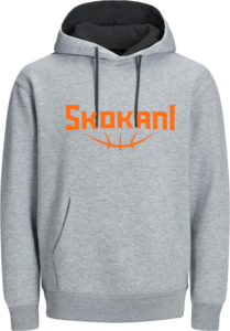 Šedá mikina s kapucí